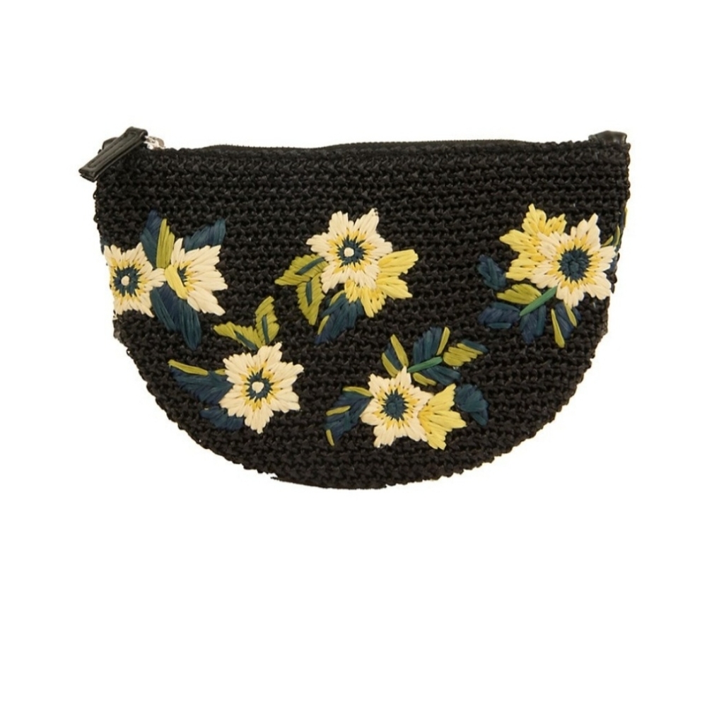BNWT Sam Edelman Darcy Floral Embroider Straw Bag